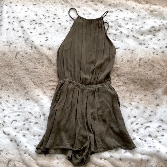 Divided Pants - Forest Green Romper